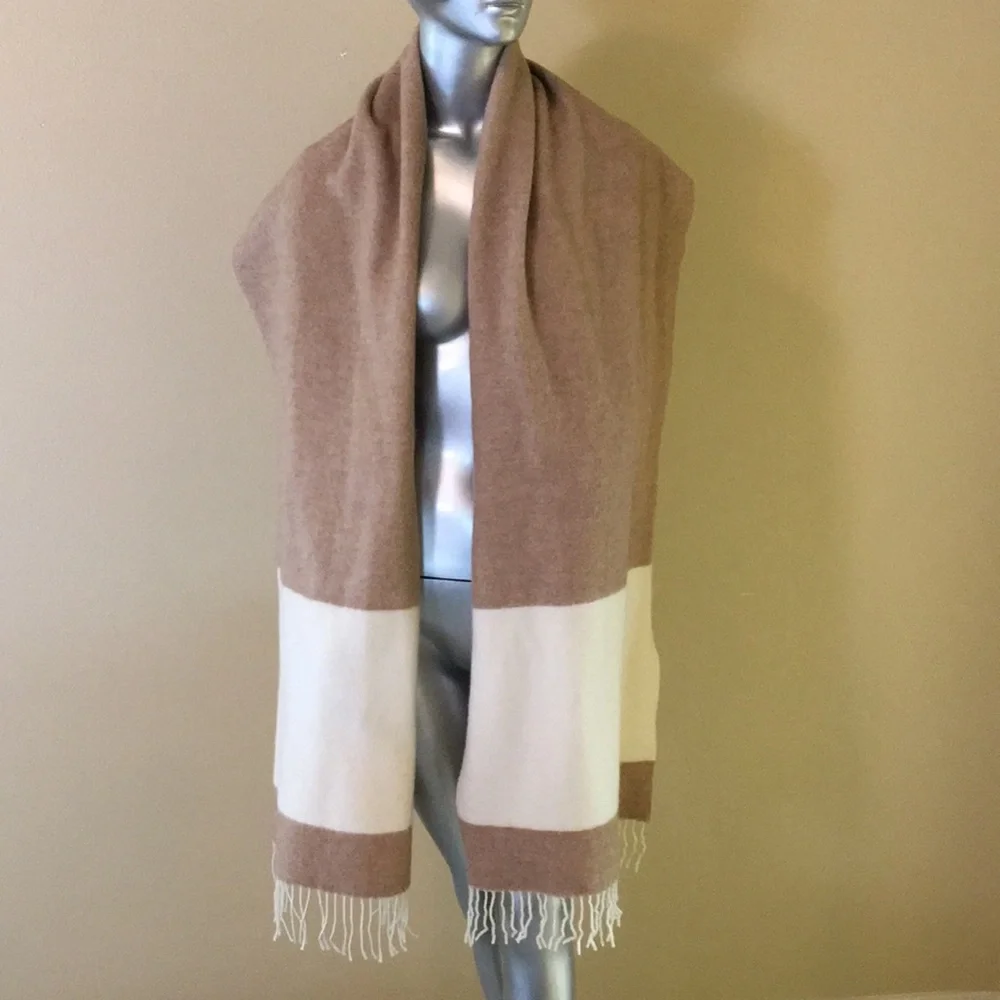 Eileen Fisher Italian Wool blend Striped Blanket Scarf